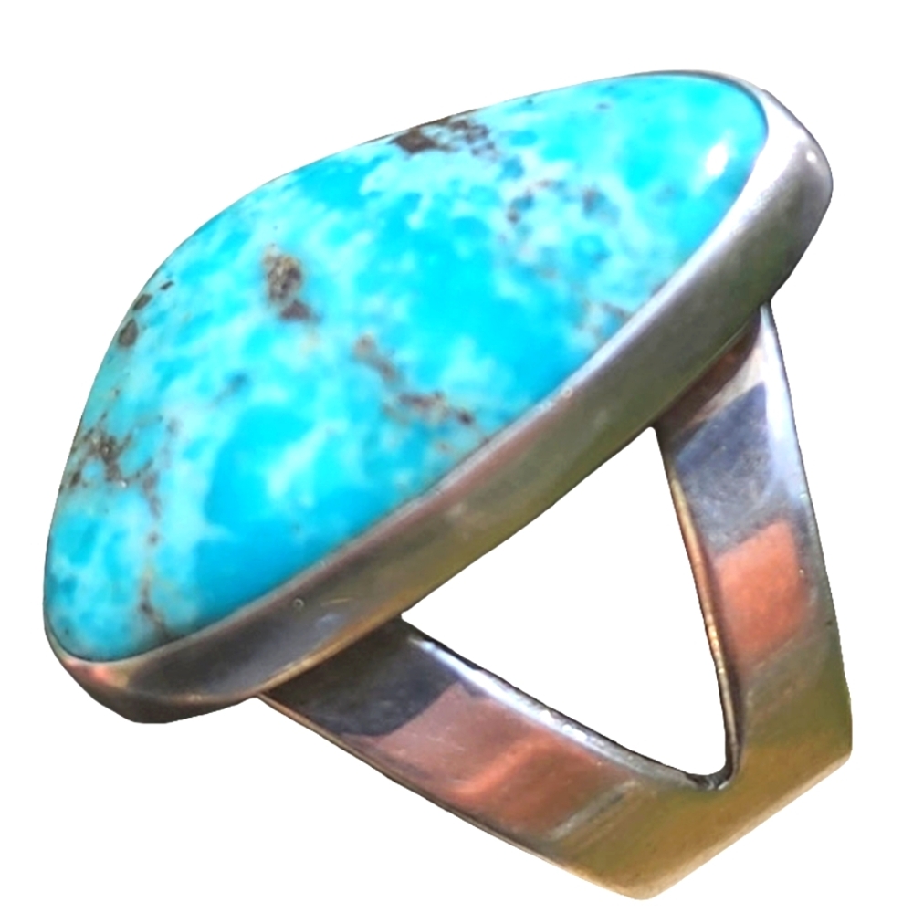 Sterling silver Jay King Desert Rose company turquoise ring size 8.5 - Picture 3 of 8